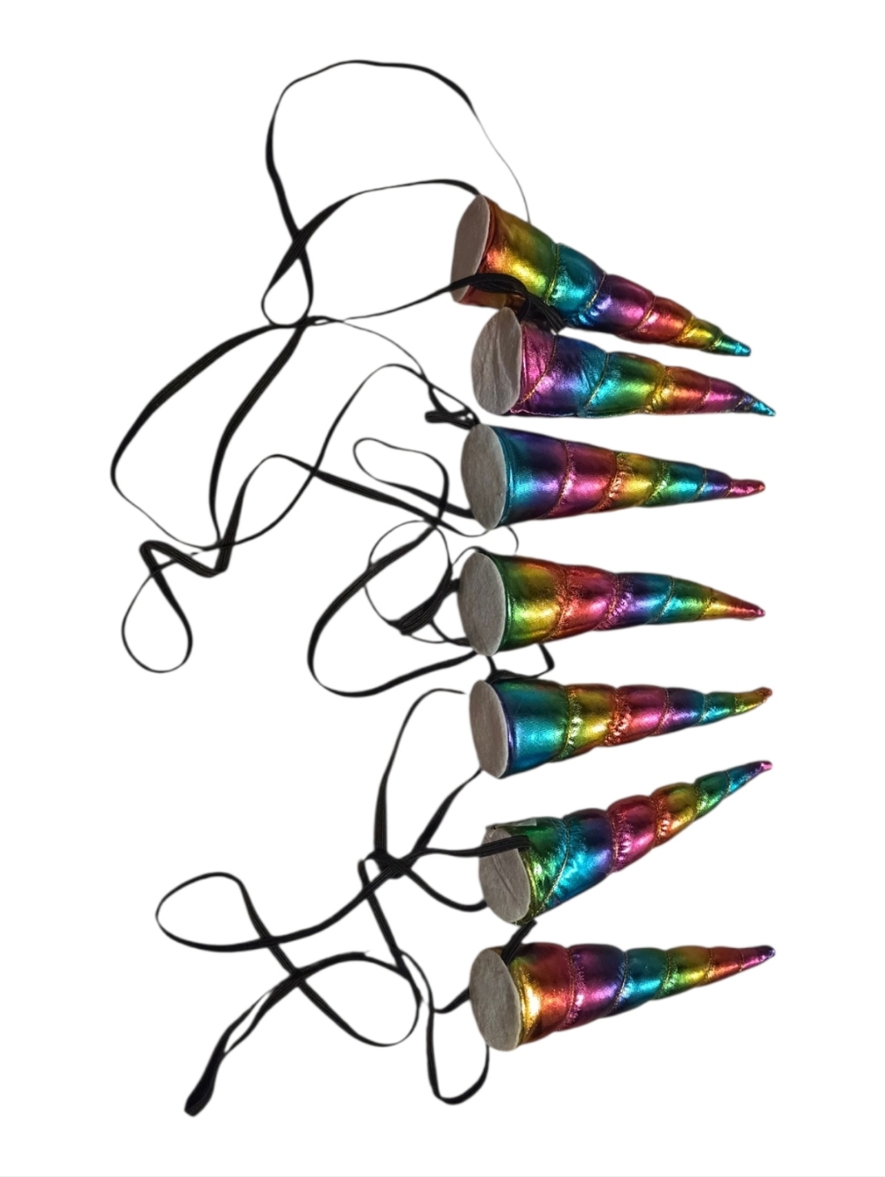 6 Pieces Of Rainbow Unicorn Horn Party Headbands - Multicolor PRIDE NEW
